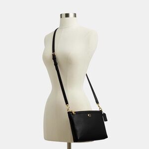 Coach Black Pebbled Leather Crossbody with Gold Hardware